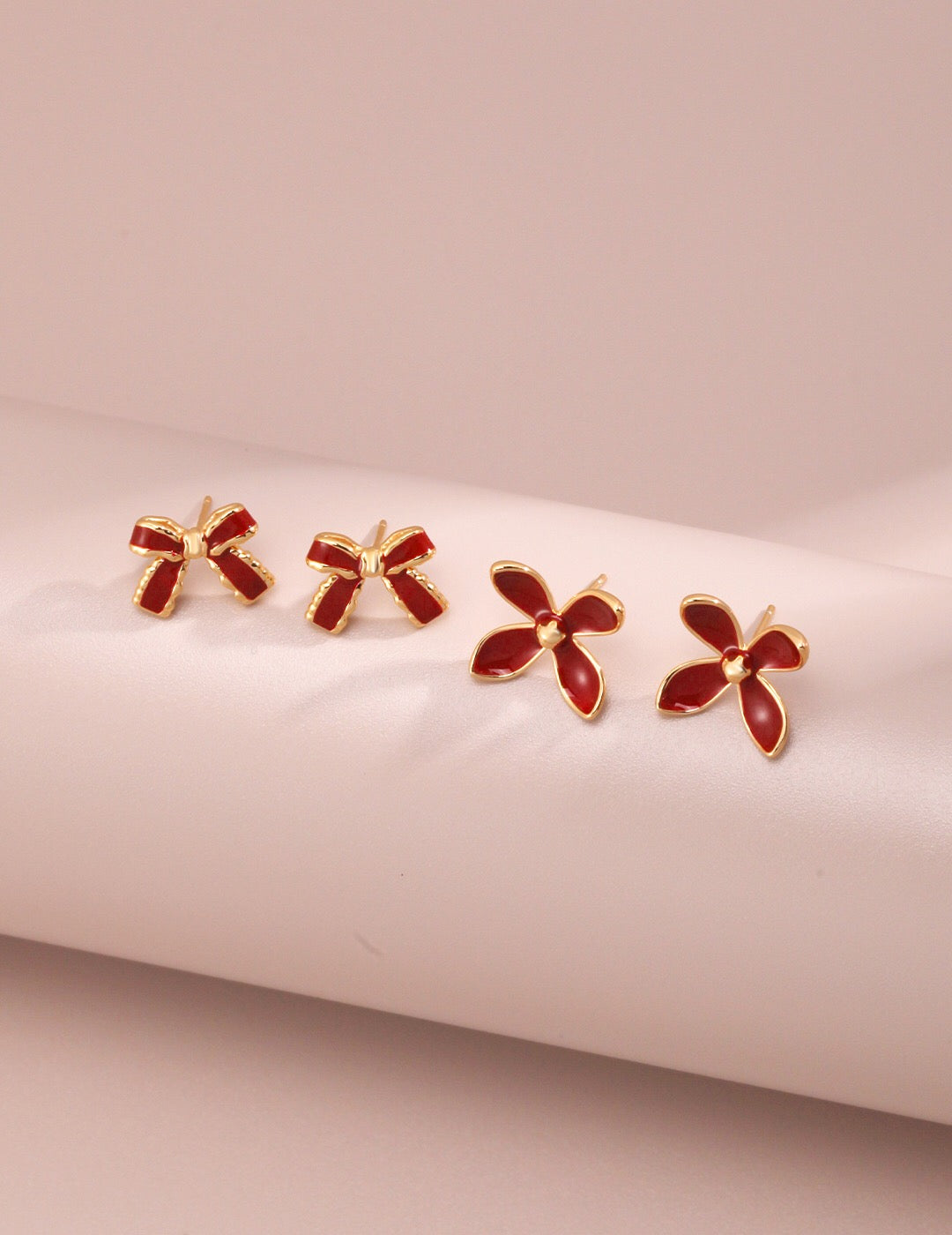 Enamel Flora Stud Earrings