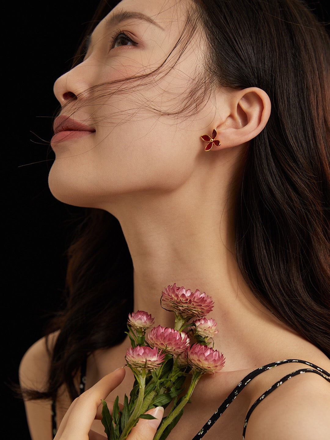 Enamel Flora Stud Earrings