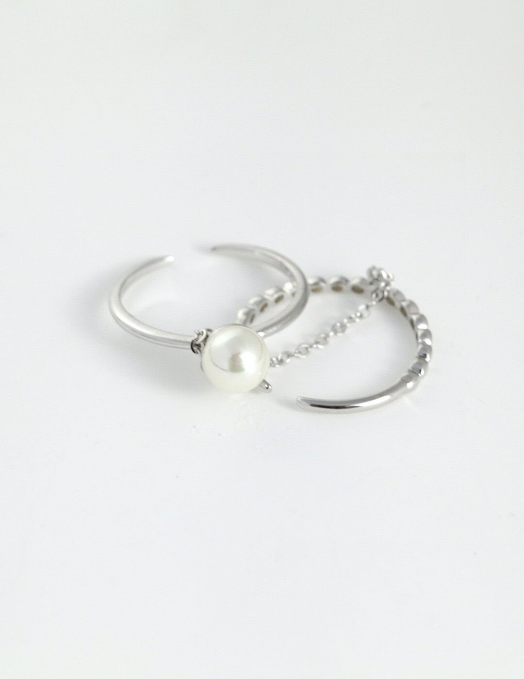 Dainty chain linked Double Rings