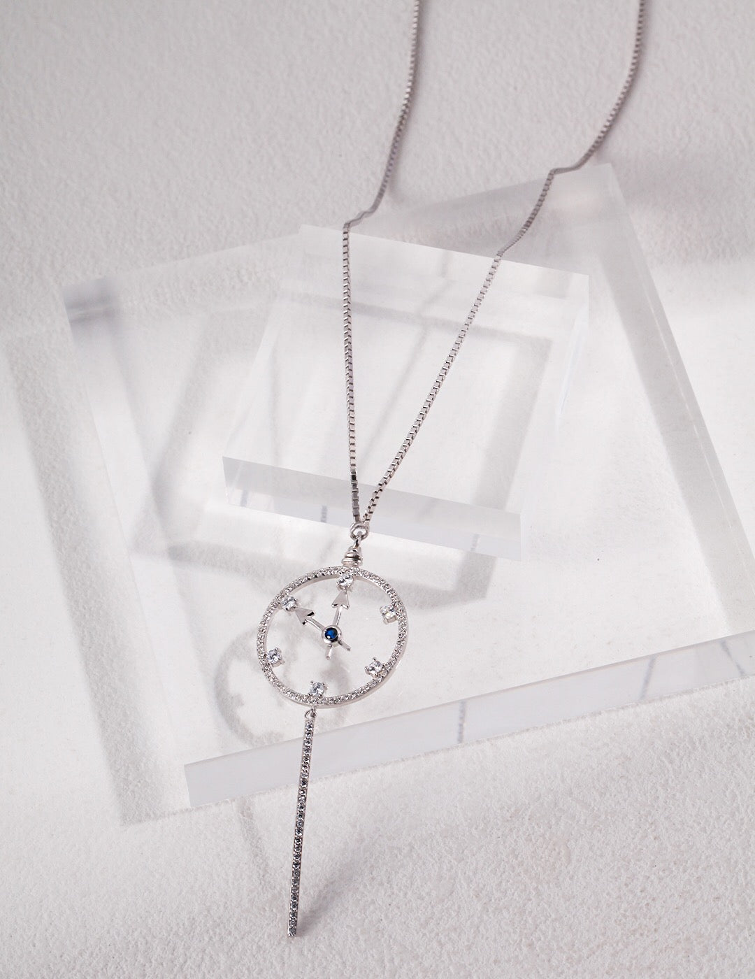 Timeless Eternity Pendent Necklace with Clock
